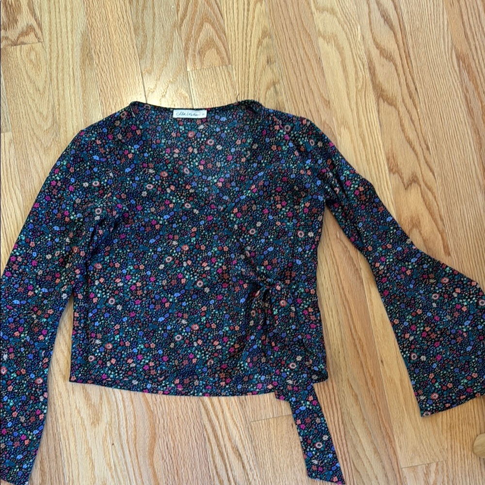 Floral Wrap Top - Multicolor